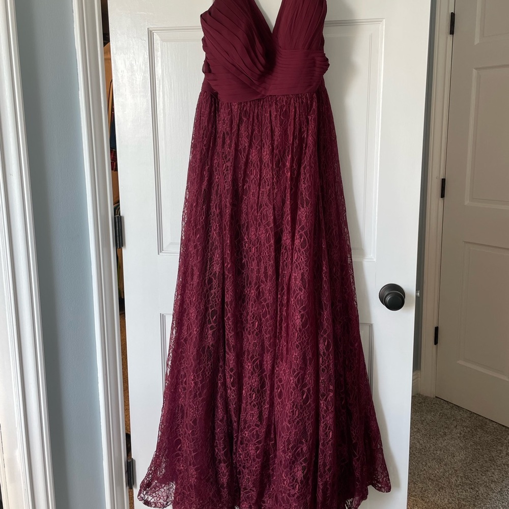 Azazie Gail in Cabernet size 14 Unaltered